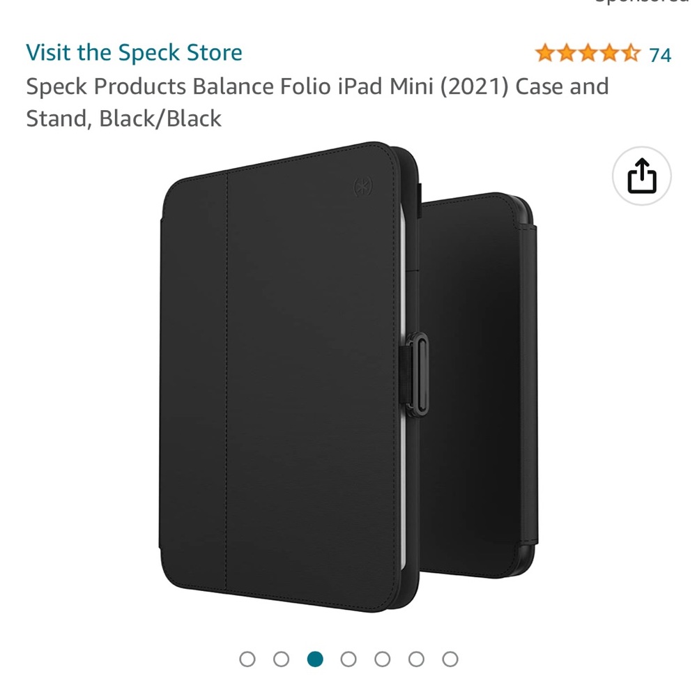 Speck Balance Folio Storage for apple pencil.Multi angle stand. BNIB!! Black